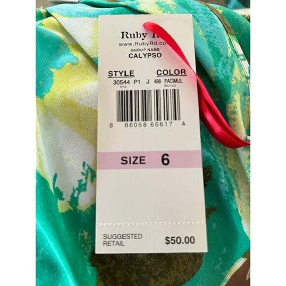 Ruby Rd. Sleeveless Abstract Floral Blouse – Size 6 – NWT - Picture 3 of 5